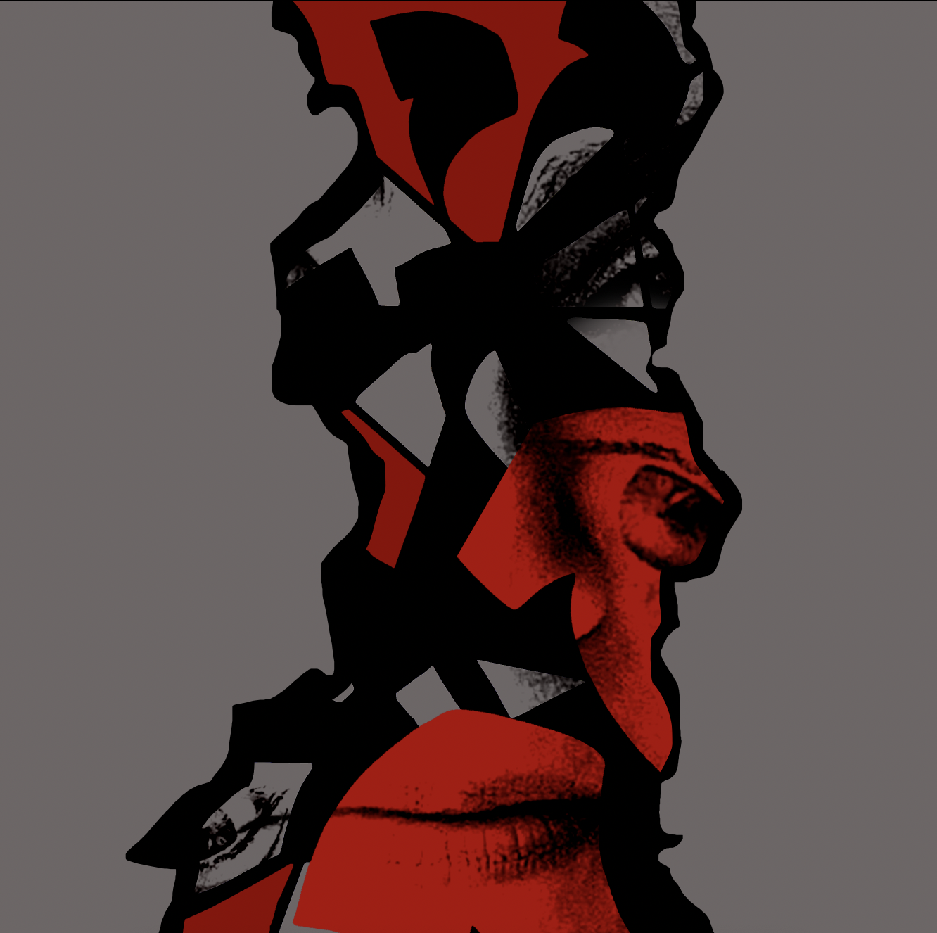 Red Fragment digital collage